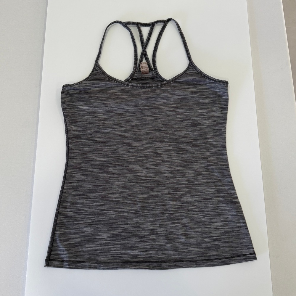 Roxy Tank Top Women M Gray Dry Flight Strappy Racerback Space Dye Active